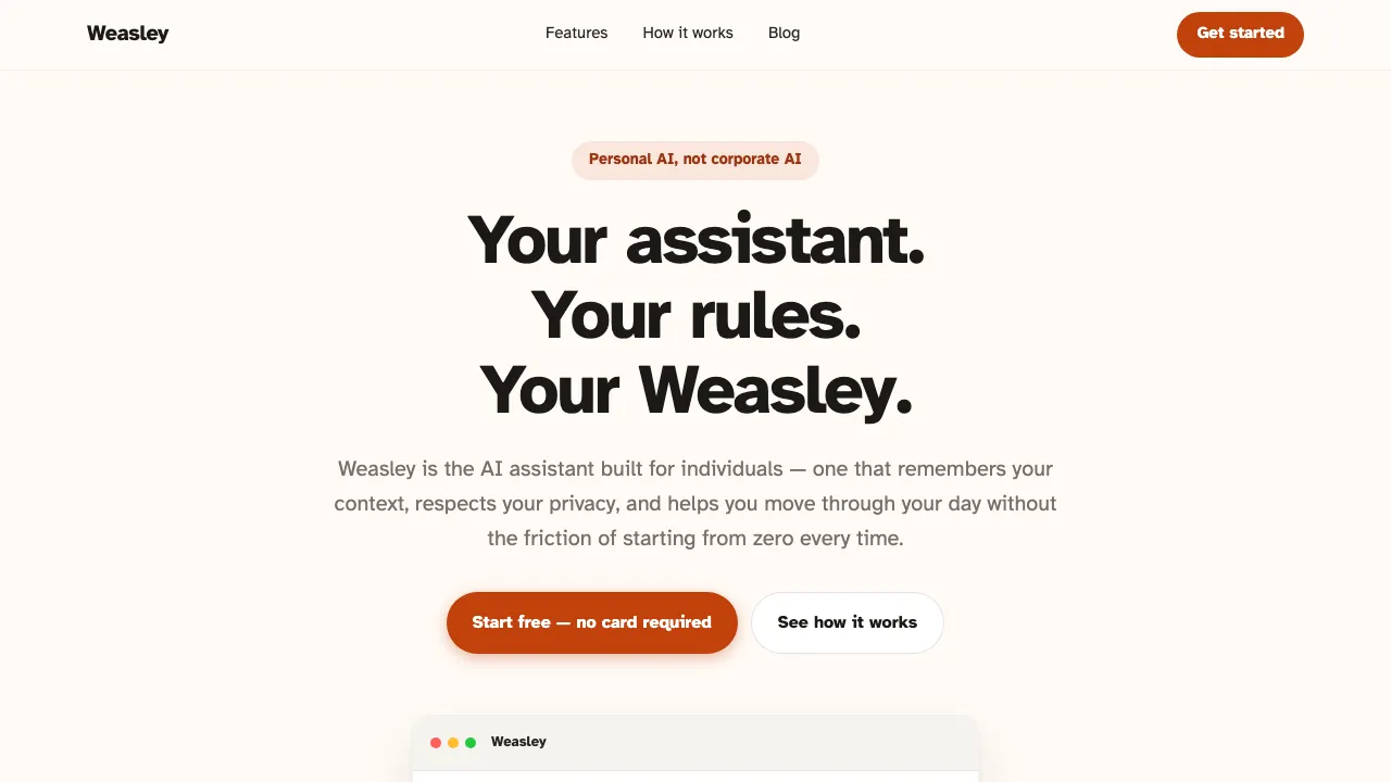 Homepage of Weasley